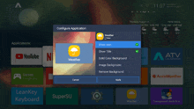 a screenshot of a tv showing a weather app