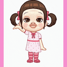 a cartoon of a girl with pigtails and a big mouth says spirit on the bottom