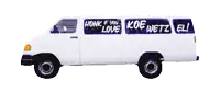 a white van that says honk if you love koe wetzel on the side