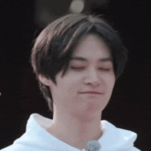 a close up of a person making a funny face
