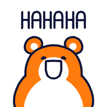 a cartoon of a bear with the word hahaha written on it