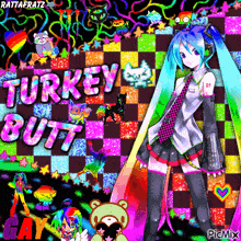 Turkey Butt Rainbow GIF - Turkey Butt Rainbow Hatsune Miku GIFs