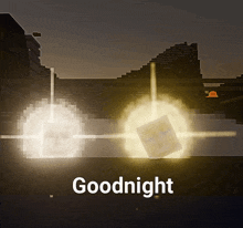 a screenshot of a video game with the words goodnight on the bottom