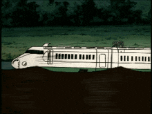 a cartoon drawing of a bullet train with the word subway on the front