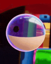 a bubble with a black hole in the middle