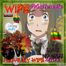 a picture of a girl with the words " wife malewife " written on it