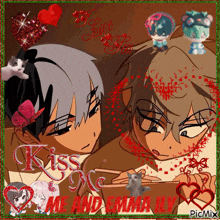 a picture of two anime characters with the words kiss me and emma illy in the corner