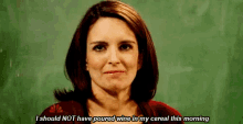 a woman is talking about pouring wine in her cereal this morning .