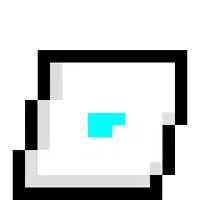 a blue square is in the middle of a black and white frame on a white background .