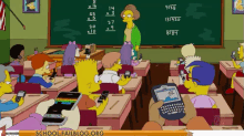 Classroom Cell Phone Usage - Smartphone GIF - Smartphone Classroom Bart Simpsons GIFs
