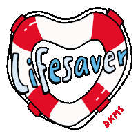 a heart shaped life preserver that says lifesaver