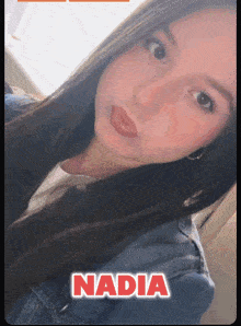 a picture of a girl with the name nadia on the bottom