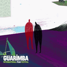 a poster for the guarimba international film festival with a purple background