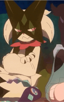 a cartoon character has a mask on his face