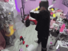 a blurry picture of a person in a room