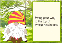 Animated Gnome On Swing Animated Swinging Gnome Meme GIF - Animated Gnome On Swing Animated Swinging Gnome Meme GIFs