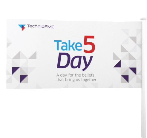 Technipfmc Take5day Sticker - Technipfmc Take5day Flag Stickers