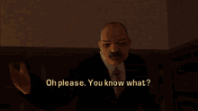 a woman is standing in front of a window with blinds and says oh please you know what