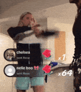 chelsea sent rose nelie boo sent rose and x64 sent rose are visible