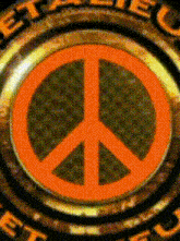 a peace sign is in the center of a circle