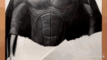 a black and white drawing of a man 's torso with the words made in animatica below it