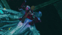 a video game character is being attacked by a monster in a dark room