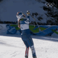 excited linsey vonn olympics2022 alpine skiing triumphant