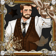 a picture of a man with a beard in a picture frame with picmix written in the corner
