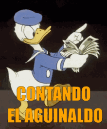 Pato Donald Contando Dinero GIF - Pato Donald Dinero Aguinaldo GIFs