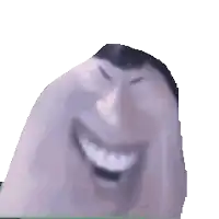 a close up of a man 's face with a big smile on it