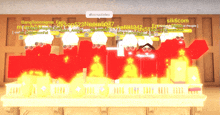 a group of people are standing in front of a wall and their names are displayed on the screen
