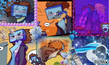 a collage of cartoon characters with the word picmix in the bottom right corner
