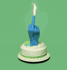 Birthday Cake Middle Finger GIF - Birthday Cake Middle Finger Celebration GIFs
