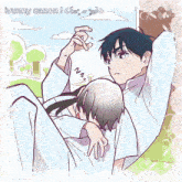 a drawing of two boys with ivanny canon written on the bottom left