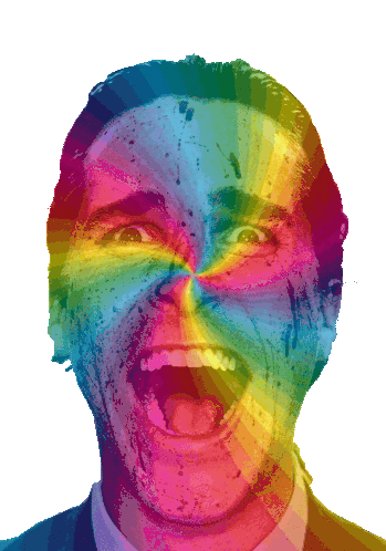 Rainbow Spin Sticker - Rainbow Spin American Psycho Stickers