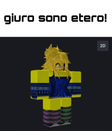 a picture of a cartoon character with the words giuro sono etero written above it