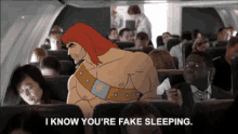 fake sleep sleep on a plane i know