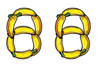 a bunch of bananas arranged in the shape of the number 88
