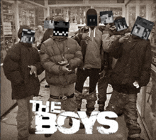 a group of boys are posing for a picture with the words the boys written on the bottom