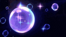a bunch of bubbles are floating in the air