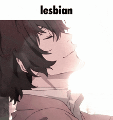 a picture of a person with the word lesbian on the top