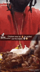 Chicken Was So Fire He Pulled Out His Braids Wings GIF - Chicken Was So Fire He Pulled Out His Braids Chicken Wings GIFs
