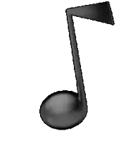 a black music note on a white background shows a quarter note