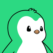 a penguin stands in front of a green background with mathematical equations