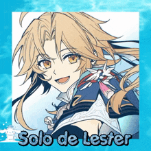 a picture of a girl with the words solo de lester written on it