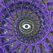a spiral of money with an eye in the middle of it .