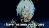 a cartoon character with a ring on his finger says i have forseen our future .