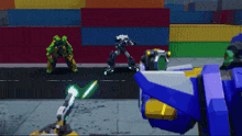 a screenshot of a video game showing a few robots