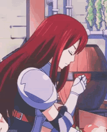 Erza Scarlet Fairy Tail GIF - Erza Scarlet Fairy Tail Chair GIFs