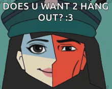 does u want 2 hang out ? : 3 is written on a poster
